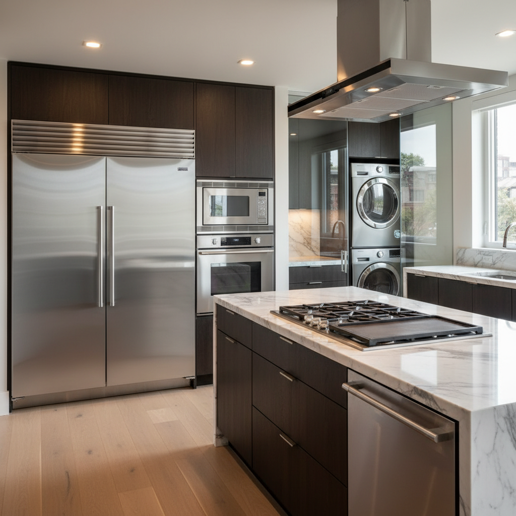 Premium household appliances in a luxury home environment