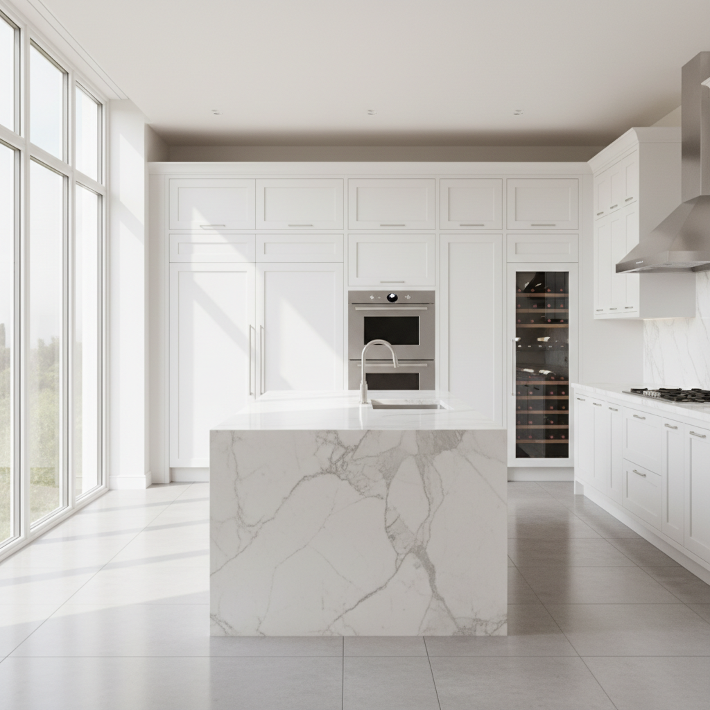 Luxury kitchen with premium Miele-style appliances